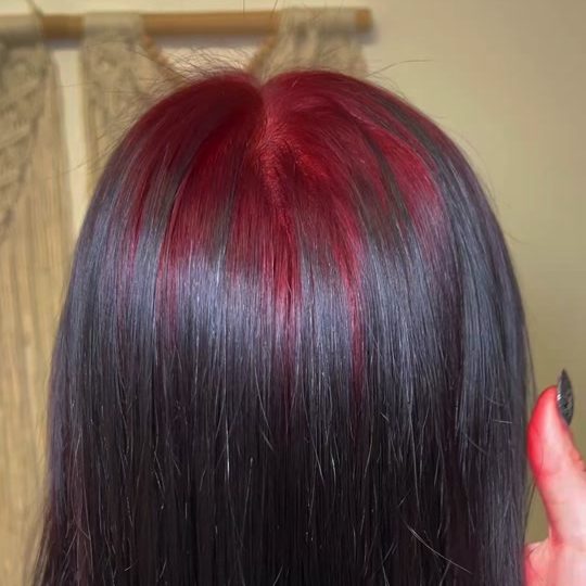 Hidden peekaboo fashion-color panels revealed under the top layer, custom vivid color by Beauty by Kayla Mac.